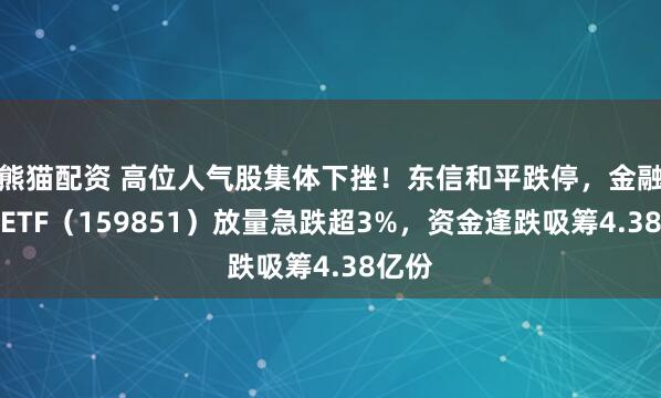 熊猫配资 高位人气股集体下挫！东信和平跌停，金融科技ETF（159851）放量急跌超3%，资金逢跌吸筹4.38亿份