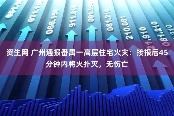 资生网 广州通报番禺一高层住宅火灾：接报后45分钟内将火扑灭，无伤亡