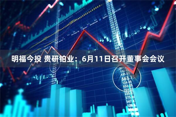 明福今投 贵研铂业：6月11日召开董事会会议